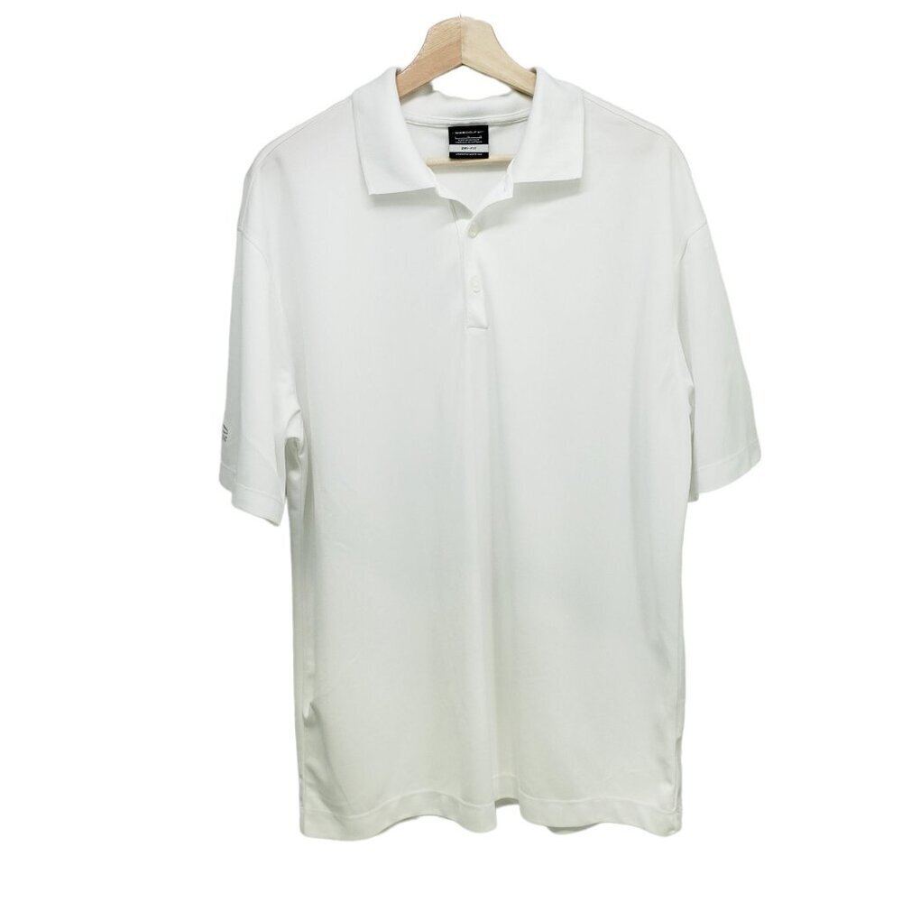 Nike Golf Polo Short‎ Sleeve Shirt with SLS Logo Men's Size Large White